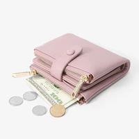 womens short wallet european and american large capacity wallet double zipper coin purse hot sale