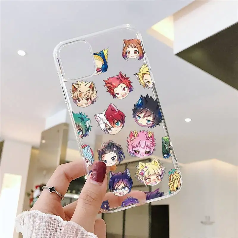 

Hero Academia Phone Case Transparent Clear for iPhone 11 12 mini pro XS MAX 8 7 6 6S Plus X 5S SE XR 2020