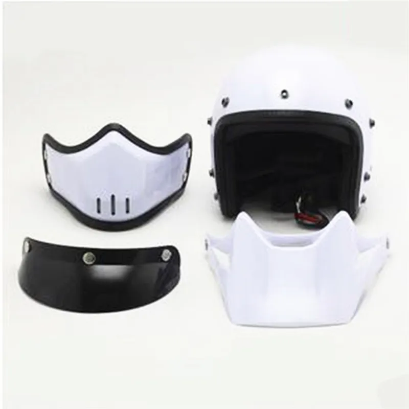 Motorcycle Vespa Helmet Vintage Open Face 3/4 Helmet Inner Visor Motocross Jet Retro Capacete Casque Moto Helmet Dot  White enlarge