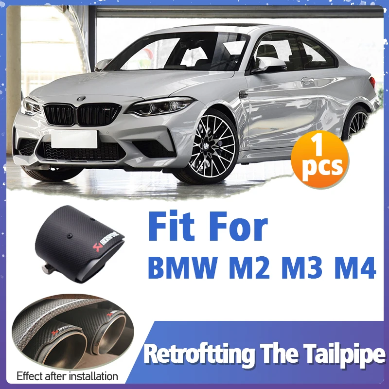 

Top Quality 1pcs Full Matte Black Carbon Fiber Tail Pipe Muffler Tip Fit for BMW M2 M3 M4 Exhaust Tip Retroftting Accessories