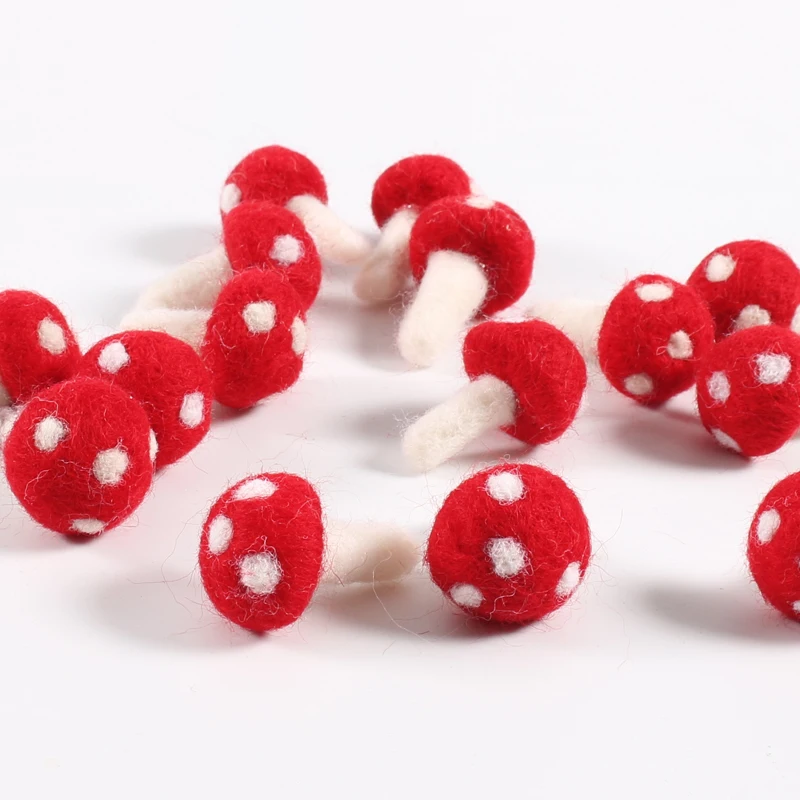 

DIY Wool Felt Decoration Felt Pom Pom Handmade Materials Mushroom Crafts for Kids Felt Ball Material Para Manualidades Navidad