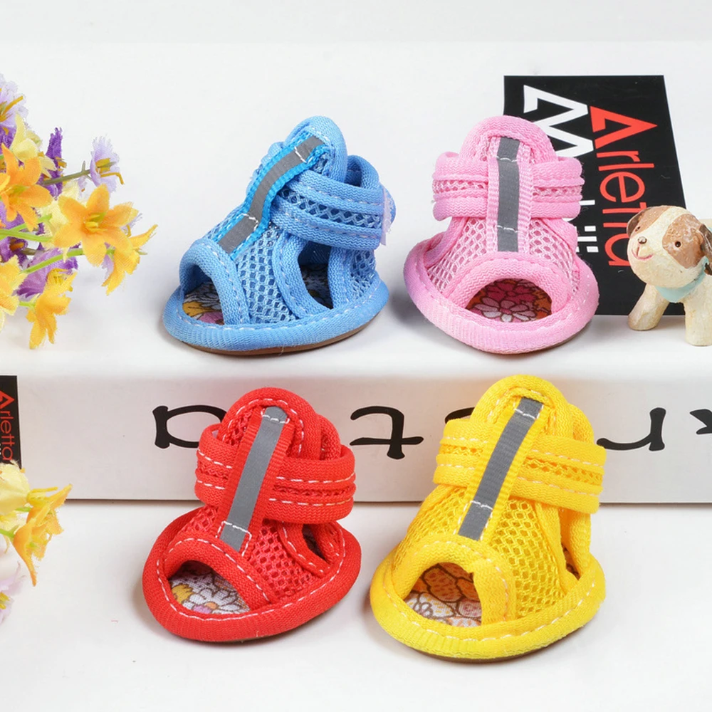 Летняя обувь для собак дышащая сетчатая щенков домашних питомцев маленьких и