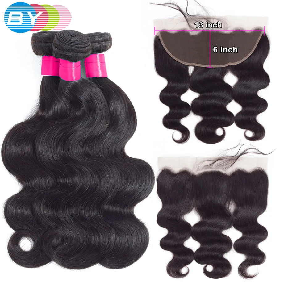 Бразильские объемные волнистые пучки с фронтальным 100% пучками человеческих