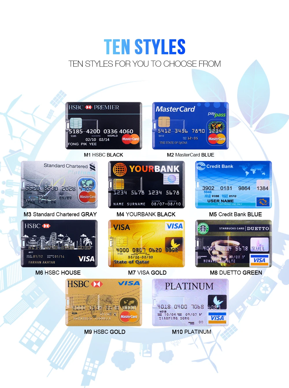 Реальная емкость, банковская карта, USB карта памяти, HSBC MasterCard, кредитные карты, USB флеш-накопитель, 64 ГБ, флешка, 4 ГБ, 8 ГБ, 16 ГБ, 32 ГБ, флеш-накопитель