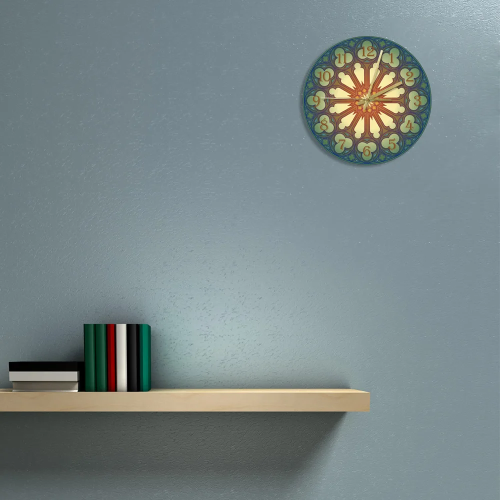 Готические настенные часы с узором в виде роз и окон средневековая европейская