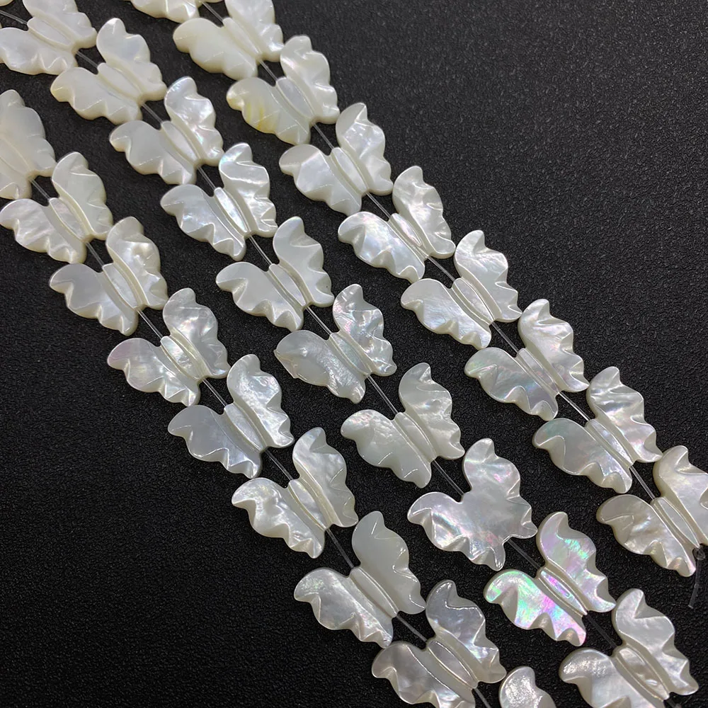 

Natural Sea Shell Carved Butterfly Bead White Fashion Glamour Lady Necklace Beaded Designer Bracelet Jewelry Accessories