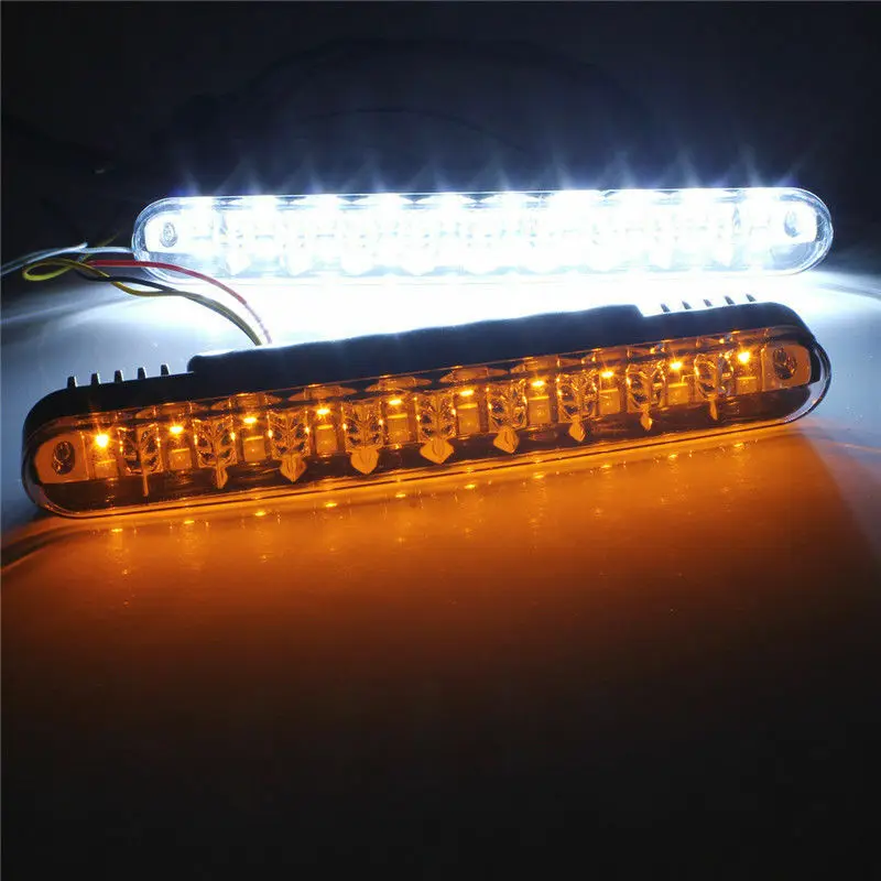 

LED Daytime Running Light Car DRL Turn Signal White & Yellow Universal