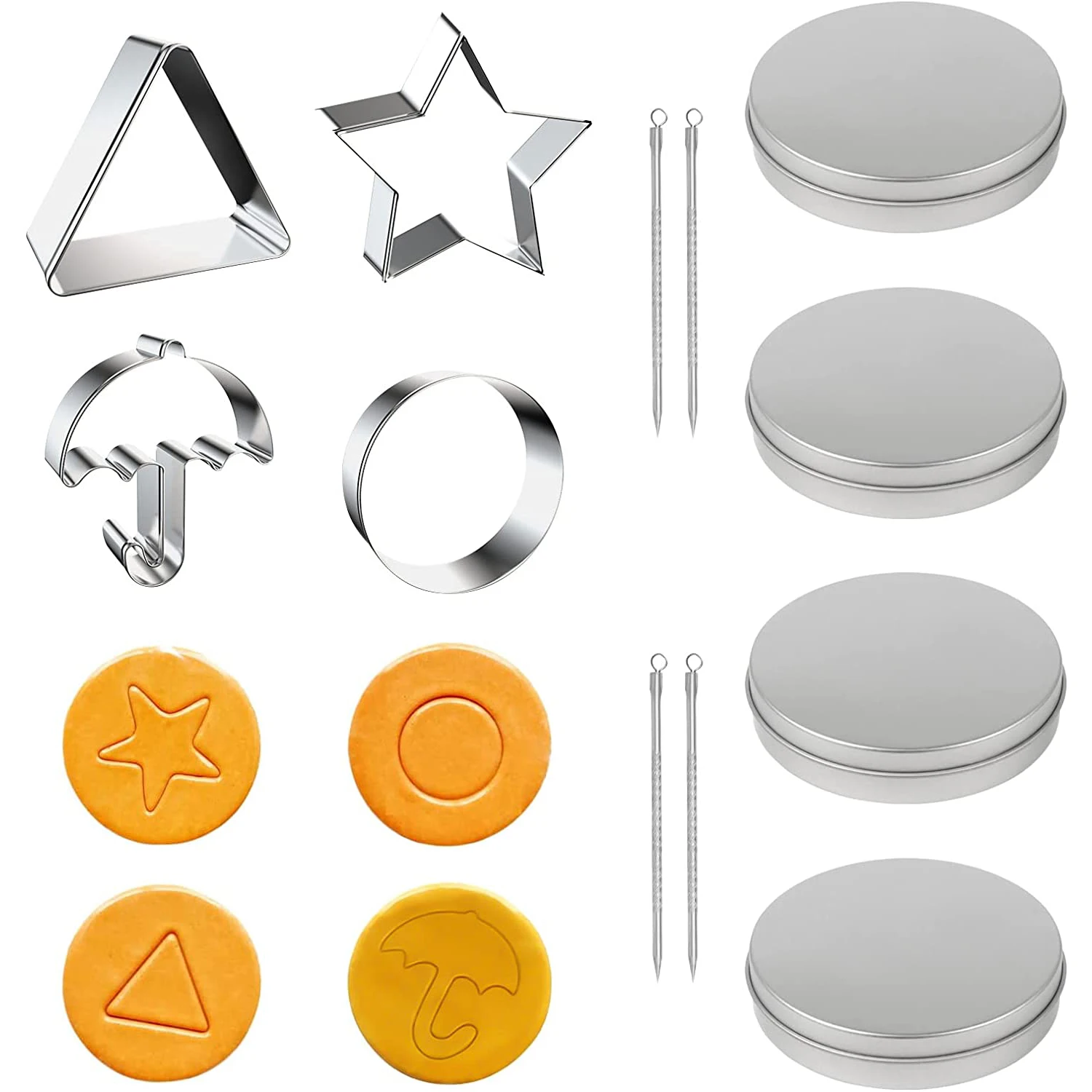 12 шт. Набор для резки печенья с зонтиком кальмара ТВ-игры 4 резака из нержавеющей