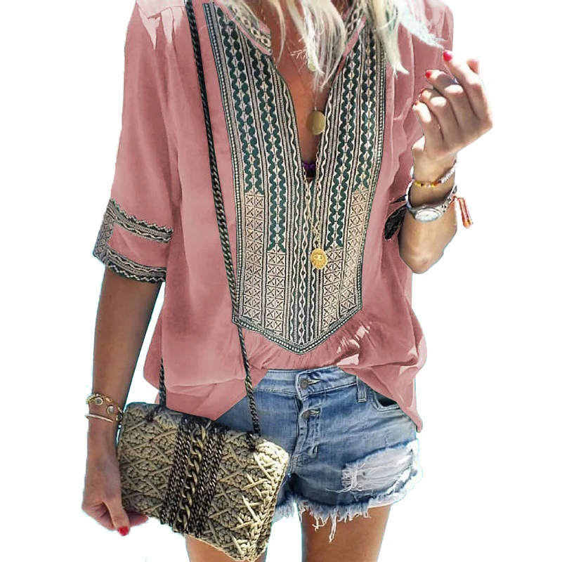 Женская футболка в полоску с коротким рукавом и V образным вырезом|Футболки| |