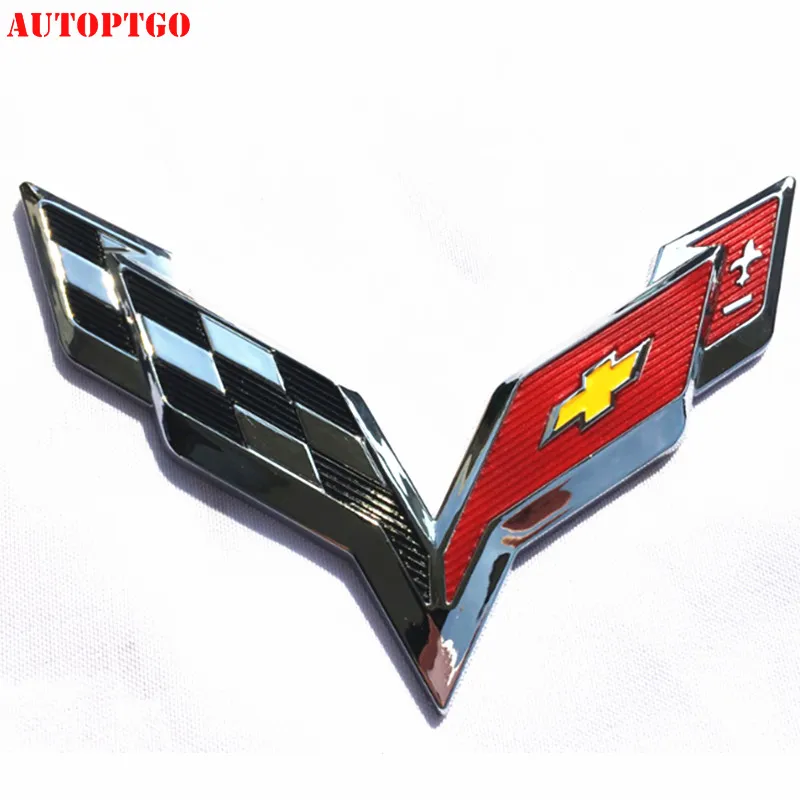 

2Pcs Corvette 3D Wing Emblem Sticker Front Rear Trunk Badge Decal For Chevy C6 Chevrolet Corvette Body Car Styling