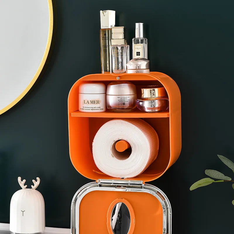 punch free toilet paper holder multifunction bathroom organizer shelf bathroom accessories toilet paper roll holder free global shipping