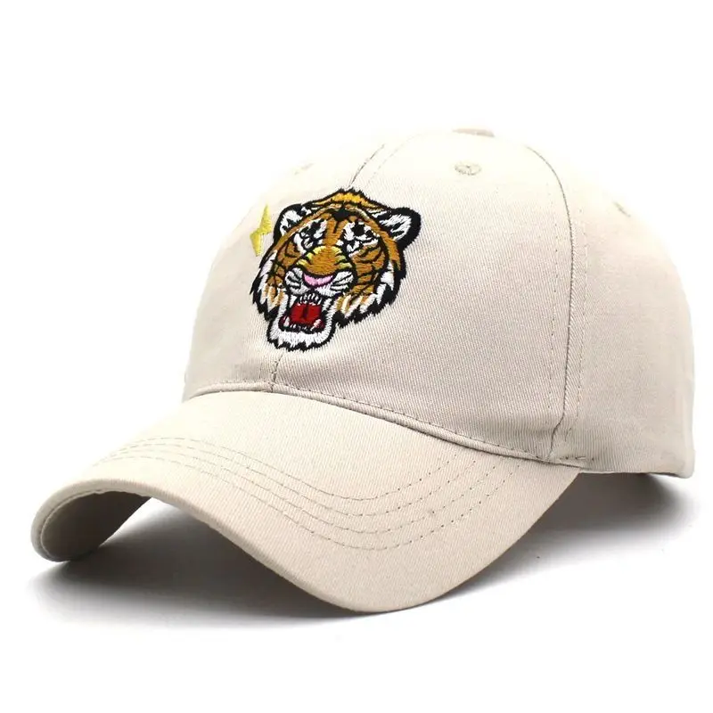 

Fashion 2021 Baseball Cap Visors Unisex Tiger head embroidery Cotton Adjustable Trucker Cap Snapback Bone