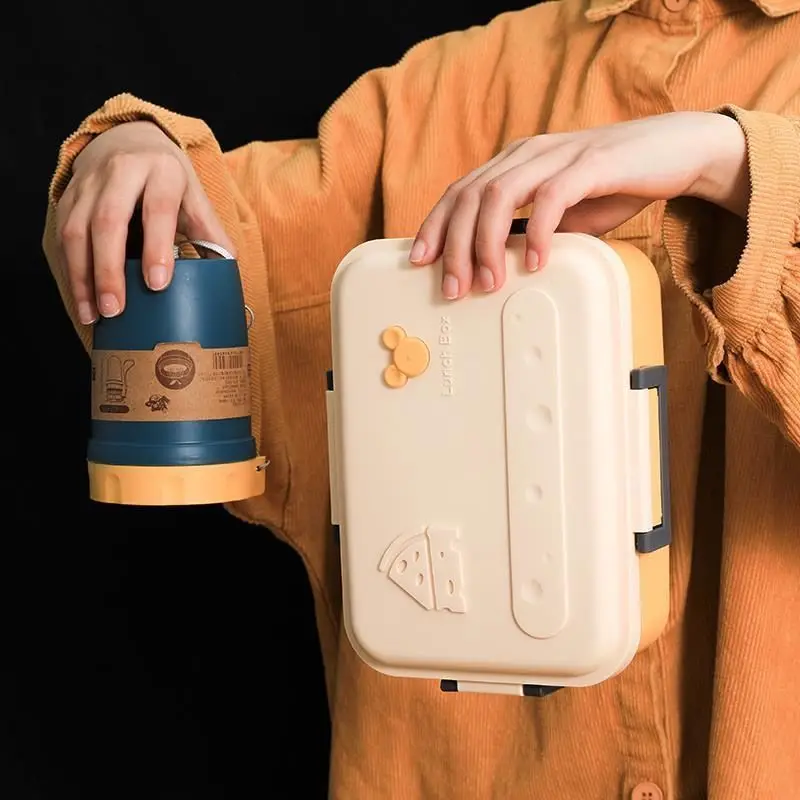 

Корейский студенческий бэнто-бокс, пластиковый Ланч-бокс, контейнеры для еды