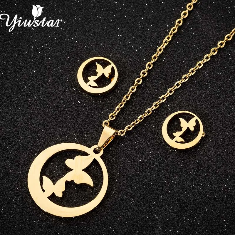 Yiustar модные серьги Минни бабочки для женщин дети животных золотое ожерелье и
