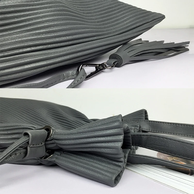 

Drawstring Bucket Bag Women Leather Handbag Female Shoulder Crossbody Bag With Tassel Ladies Brand Tote Bag