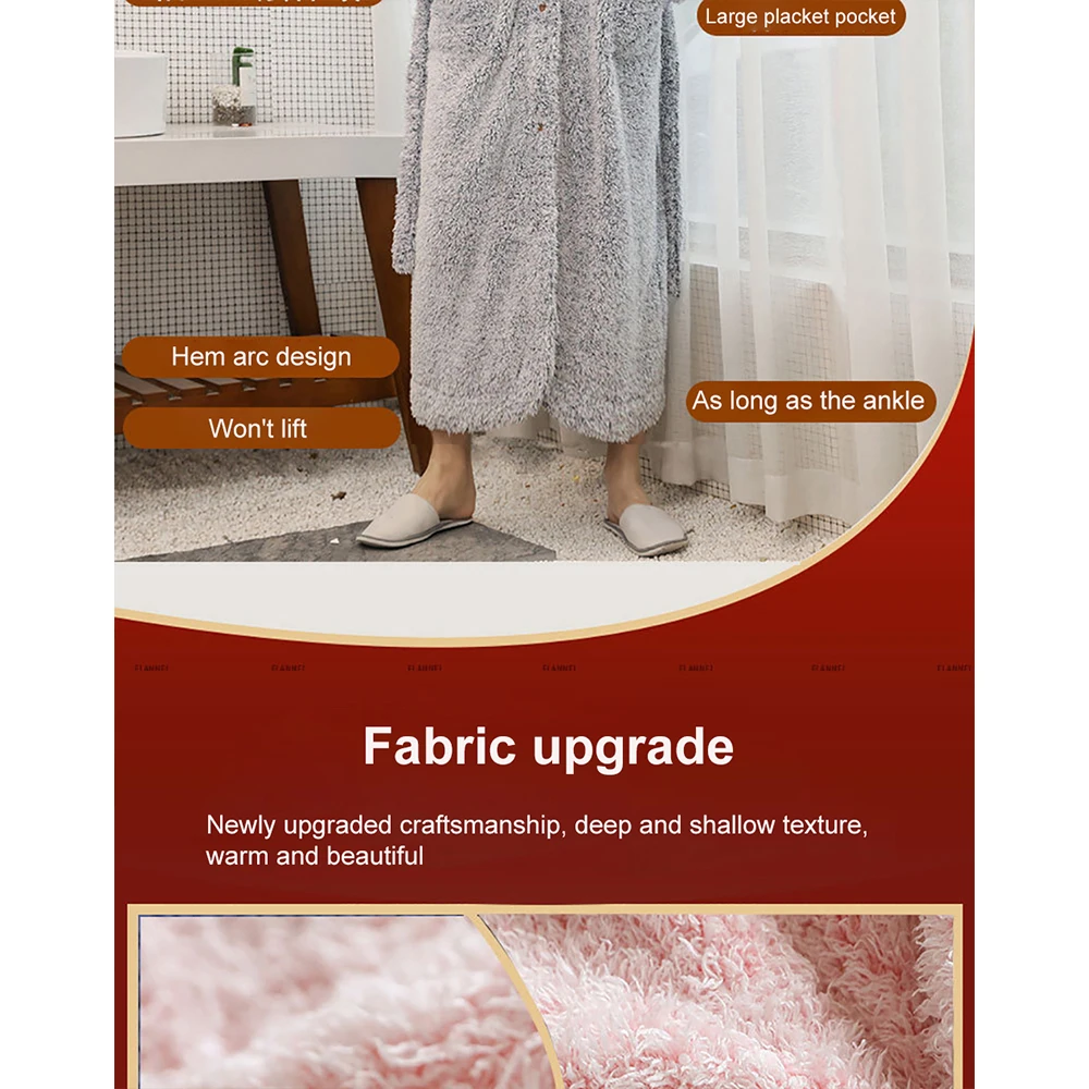 Winter Warm Flannel Buttons Bathrobe Female Hooded Loose Lengthen Thicken Solid Robes For Pregnant Woman Couples Night Dress 3XL