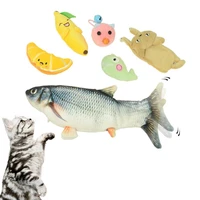 pet supplies cat toy usb rechargeable electric wagging tail simulation fish carrot 6pcsset suit each one three bags catnip gato
