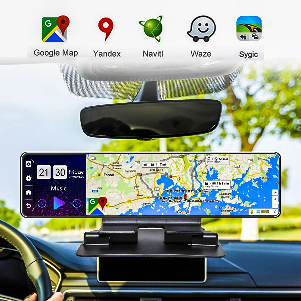 Видеорегистратор автомобильный 12 дюймов 4G Android 8 1 WIFI GPS Bluetooth 4 + 32