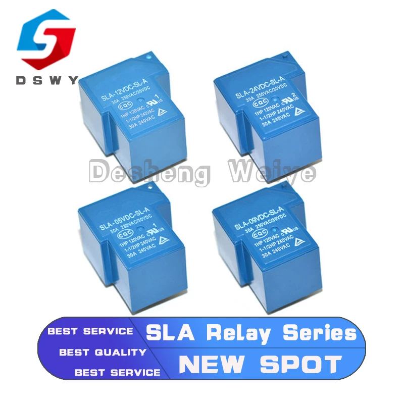 

Power Relays SLA-05VDC-SL-A SLA-12VDC-SL-A SLA-24VDC-SL-A SLA-48VDC-SL-A 5V 12V 24V 48V 30A 5PIN T90 a Group Of Normally Open