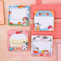 80page korean sticky note cute sweetheart calf female student cartoon tearable stationery memo pad kawaii office school supplies