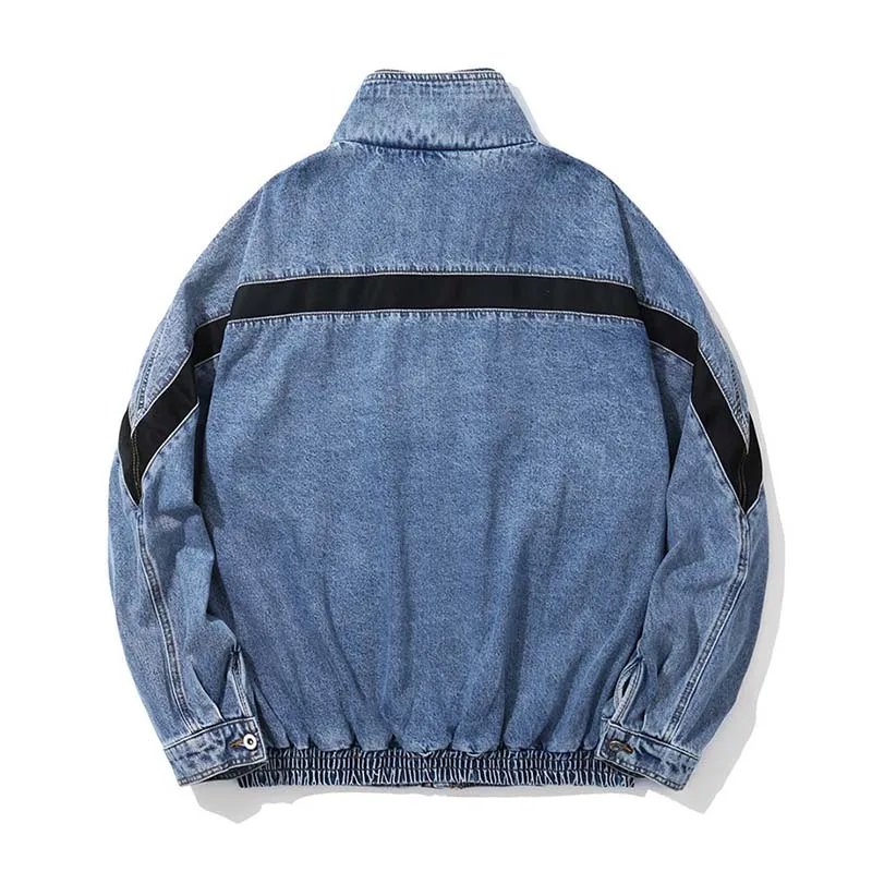 

Mcikkny Men's High Street Big Pockets Denim Jackets Harajuku Patchwork Outwear Coats For Male Streetwear Clothing