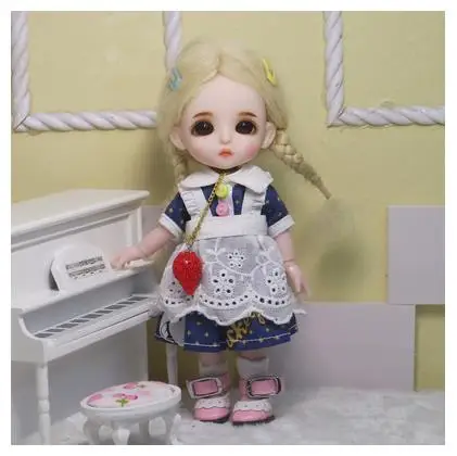 

16cm Blyth Doll Joint Body Fashion BJD Toys Gift with Dress Shoes Wig Make Up