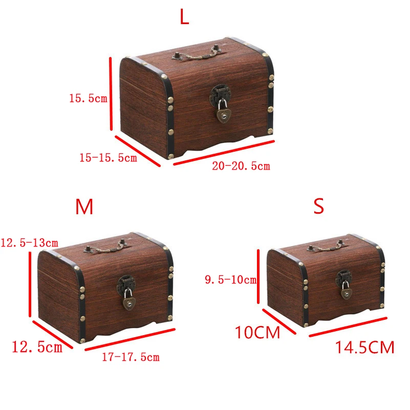 Деревянная копилка с сокровищами для монет Сейф хранения денег чехол в стиле