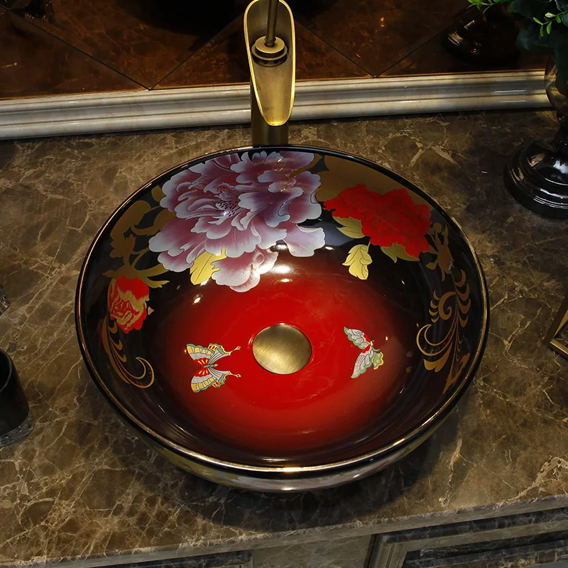 Европейский Стиль Керамика Ванная комната Художественный бассейна искусство