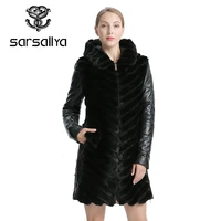 sarsallya natural mink coat jacket womans winter jackets detachable leather real fur coat women clothing overcoat female