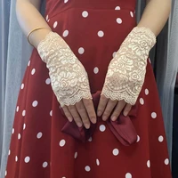 summer scar lace thin section fingerless short sunscreen gloves female travel holiday wedding banquet accessories gift wholesale