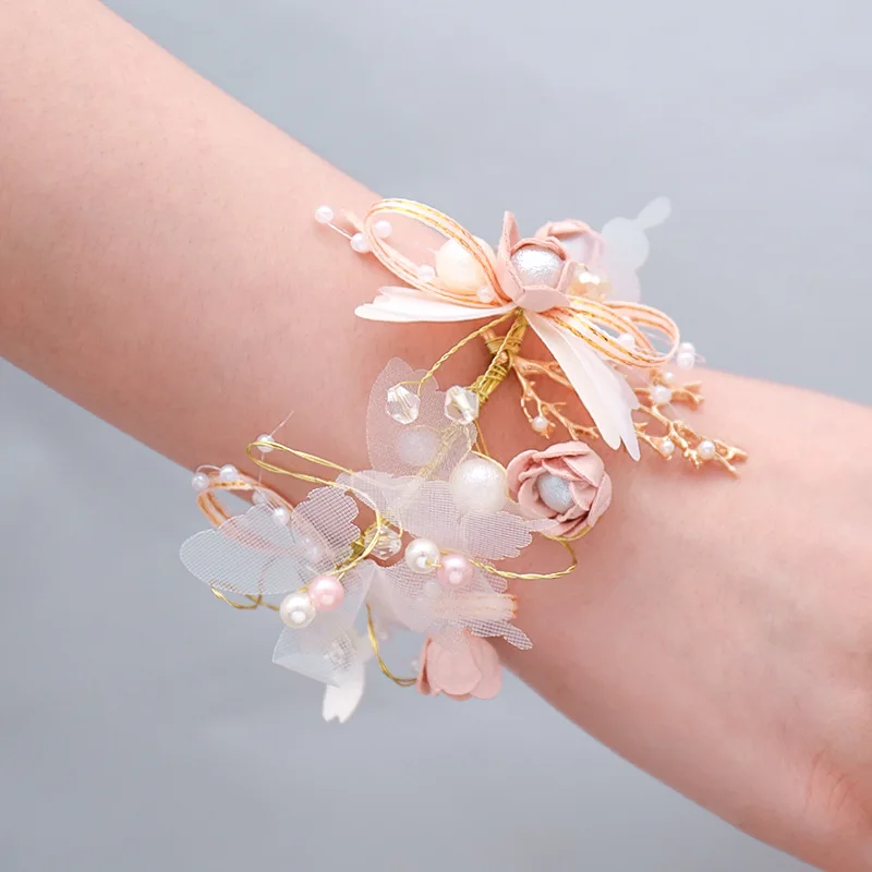 2 шт. цветок на запястье для подружки невесты группа из Мори простые свадебные