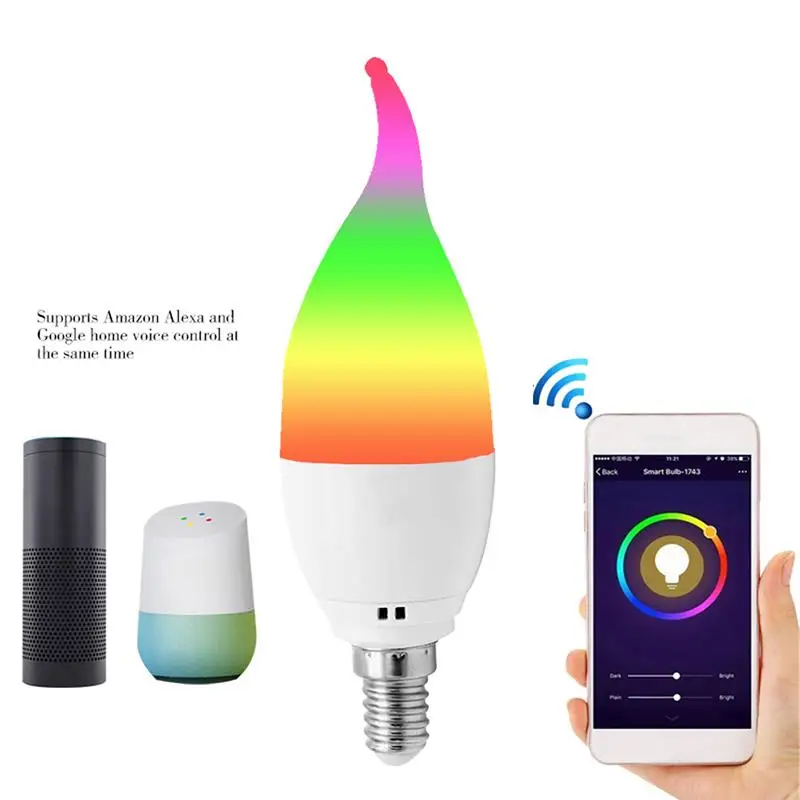 

LED Bulb WIFI Control RGBW Bar Party Home Atmosphere Lamp LED Light Bulb LED Lamp Smart Wireless Bedroom Decoration