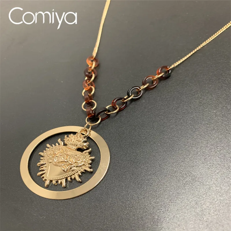 Ожерелье Comiya золотистого цвета из цинка подвеска в виде сердца индийская