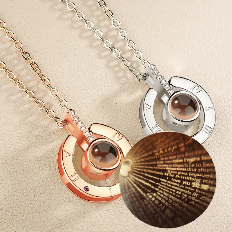 Подарок на день Святого Валентина 100 языков я люблю тебя проекционное ожерелье