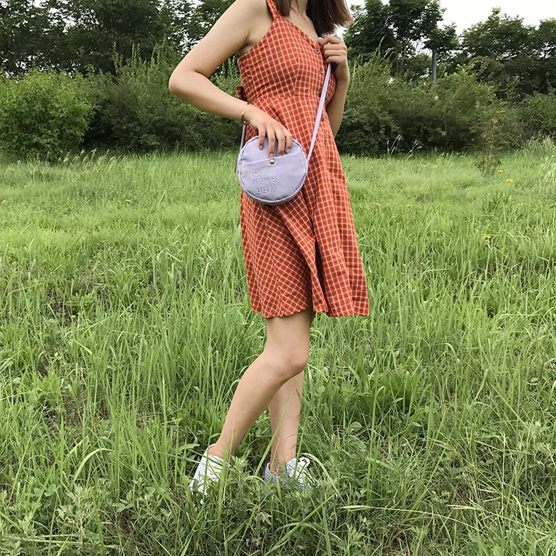 Карамельный цвет вышивка письмо женские сумки на плечо круг мини телефон сумка