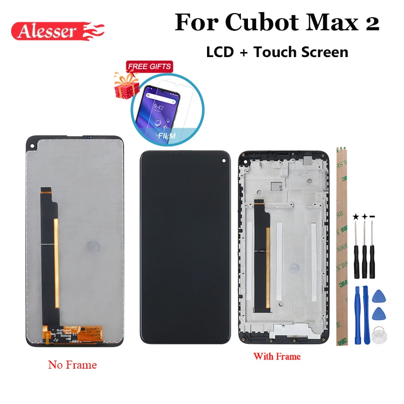 Alesser для Cubot Max 2 ЖК-дисплей и сенсорный экран+ рамка 6," запасные части для сборки с инструментами+ клей+ пленка для Cubot Max 2