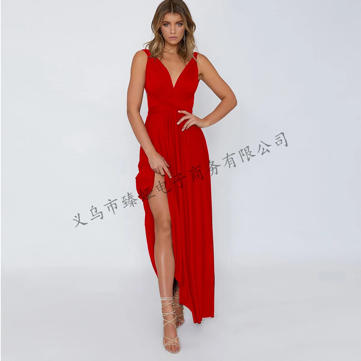 Платье женское длинное с запахом пикантное Бандажное вечернее в стиле бохо