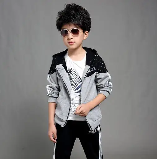 Boys Tracksuit Clothes set Kids Spring/Autumn Hooded Sport Suit Children School Boy Clothing Sets 4 6 8 10 12 14 Years | Детская одежда