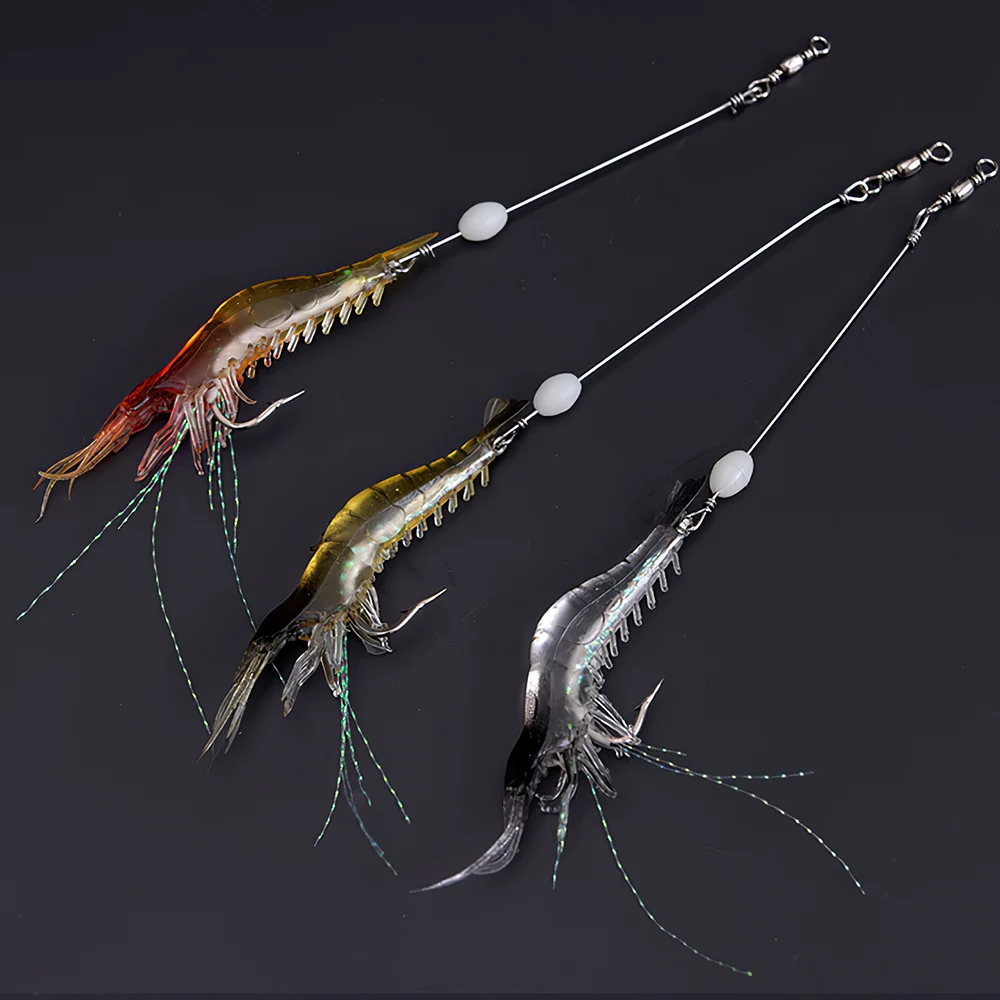 

3pcs Simulation Lure Soft Bait Hooks To Hang Fake Shrimp Lure Bionic Shrimp With Luminous Shrimp-Shaped Soft Bait High Quality