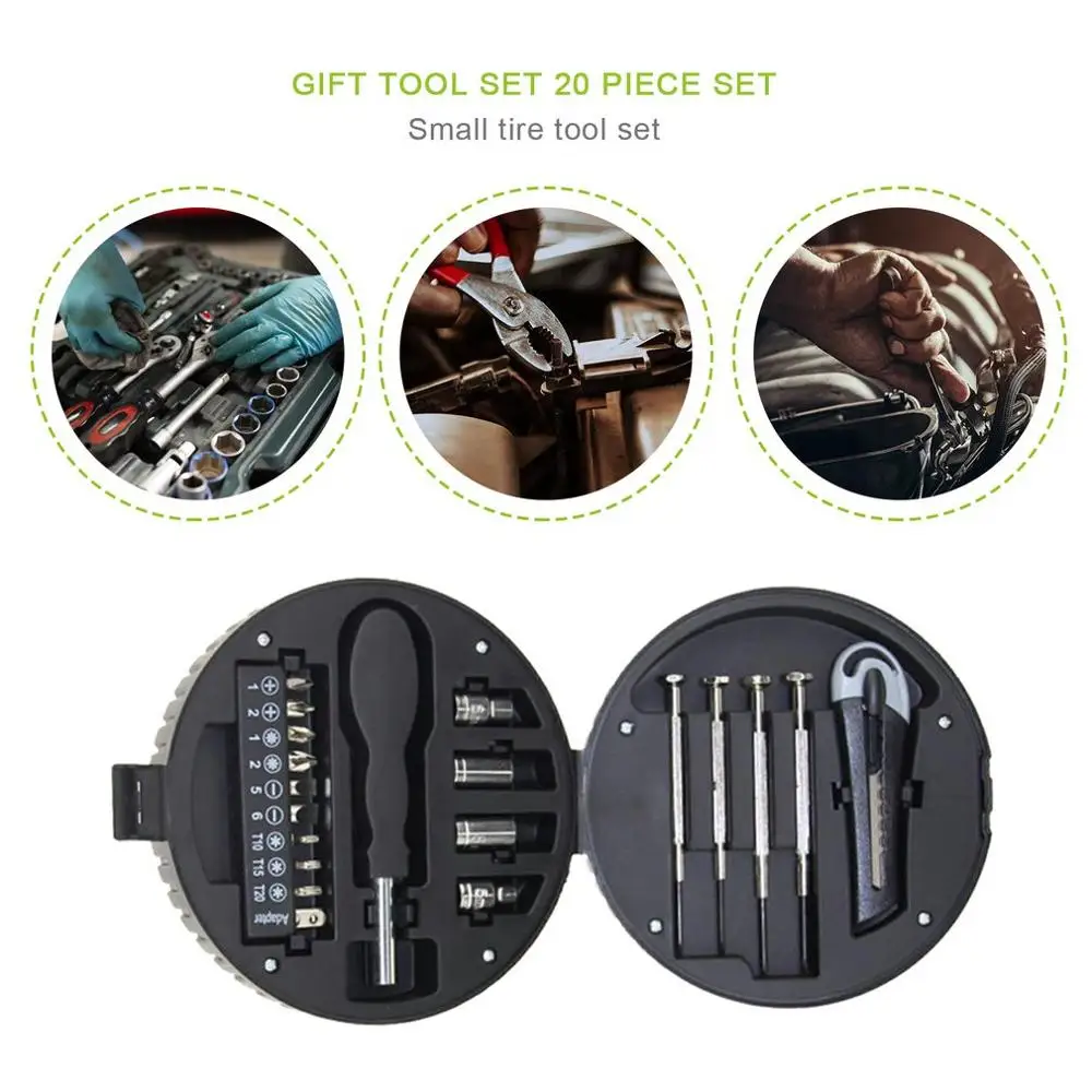 

20pcs/set Tire Storage Box Tool Set Gift Tools Repair Tools Set Combination Repair Kit With Tire Box