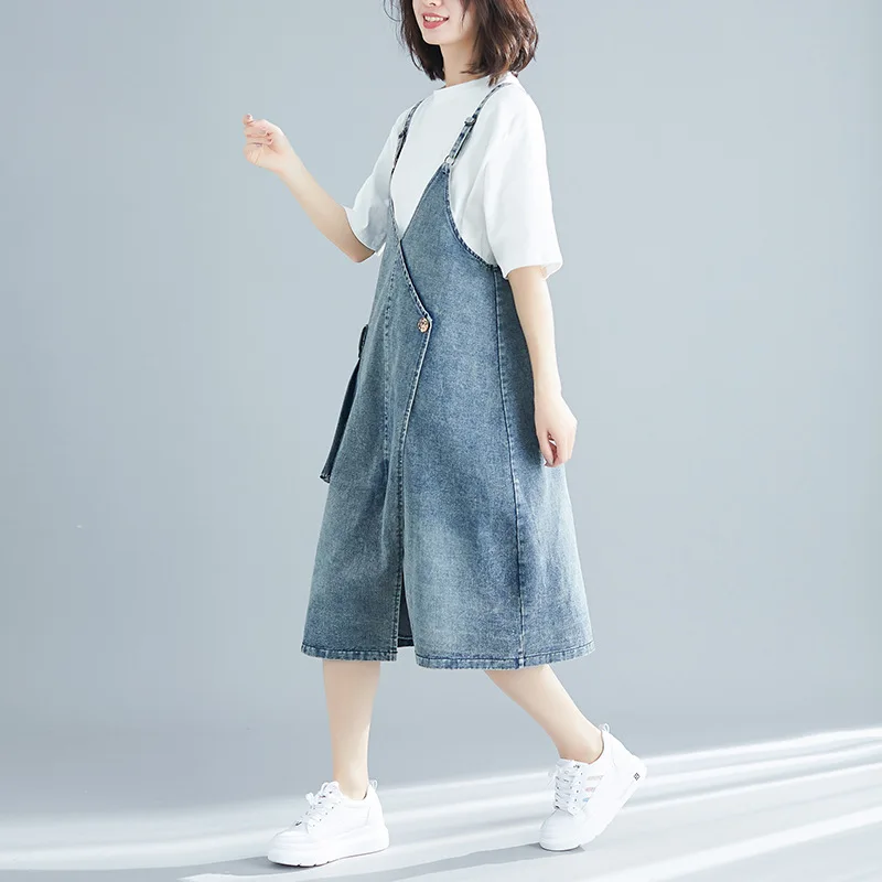 2019 Сезон весна осень Джинсовая юбка с ремешком женские повседневные свободные