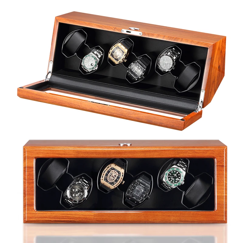 Автоматическое устройство для намотки часов с 6 слотами и деревянной коробкой