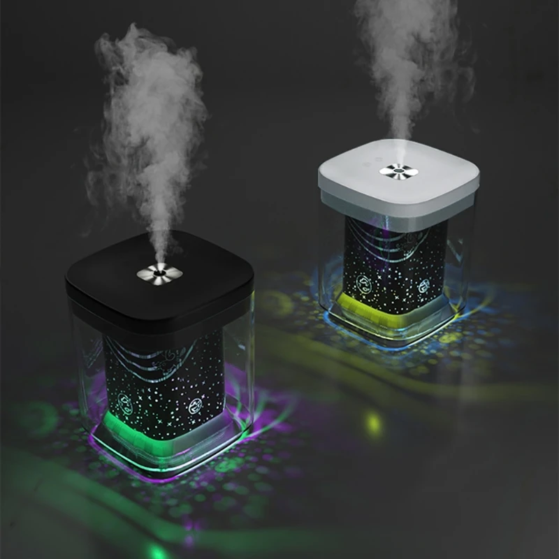 

1000ml Starry Sky Projection Humidifier Colorful Atmosphere Lights Mist Humidifier for Office Home Bedroom Baby Room