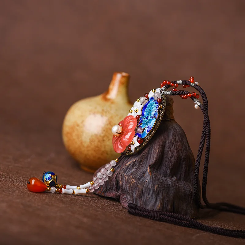 Женская винтажная цепочка с подвеской в виде арбуза кристаллами|Ожерелья