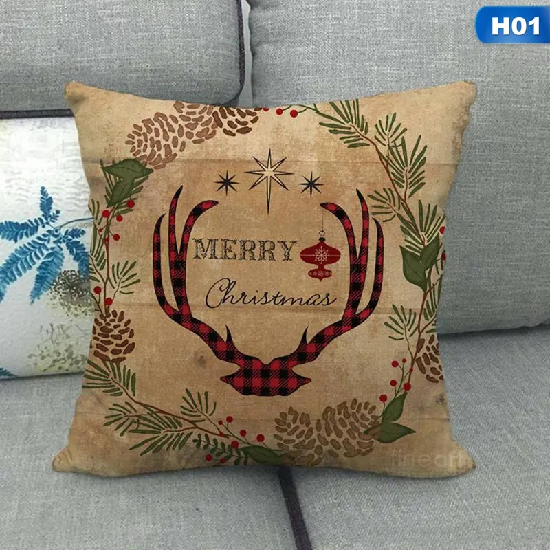Рождественские украшения для дома Санта Клаус Подушка с оленем чехол Рождество