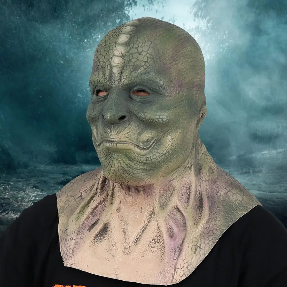 

Страшная Хэллоуин маска змеи Лизард зла Косплей страшный костюм змея реквизит для косплея маска головной убор для взрослых