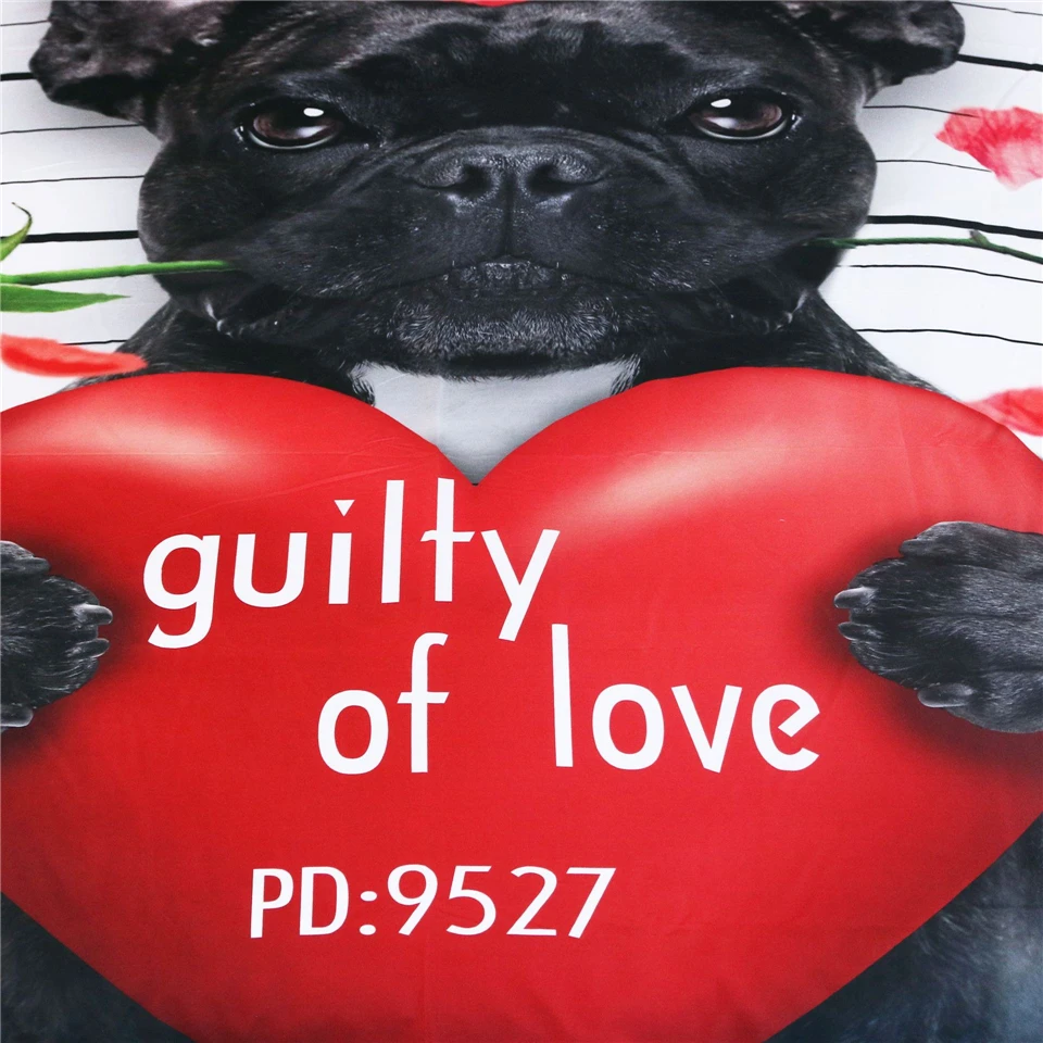 Комплект постельного белья с принтом бульдог 3 предмета|Комплекты белья| |