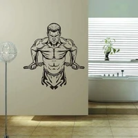 sports fitness crazy muscle wall stickers for children home decor living room vinyl art removable decoration c8038