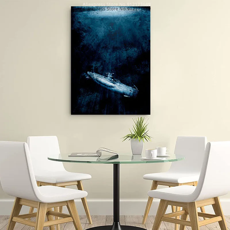 Немецкий тип VII U-лодка или подводная лодка путешествия Картина на холсте