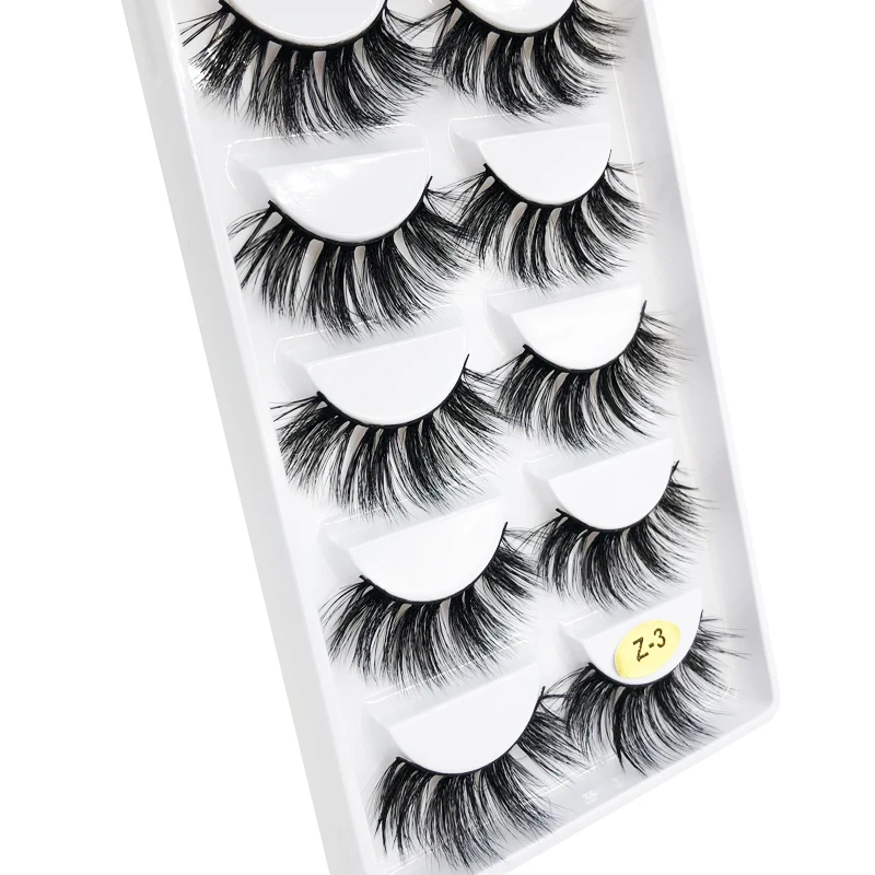 Flash Girl оптом ресницы 3D норка 5 пар Макияж цветные на заказ упаковка